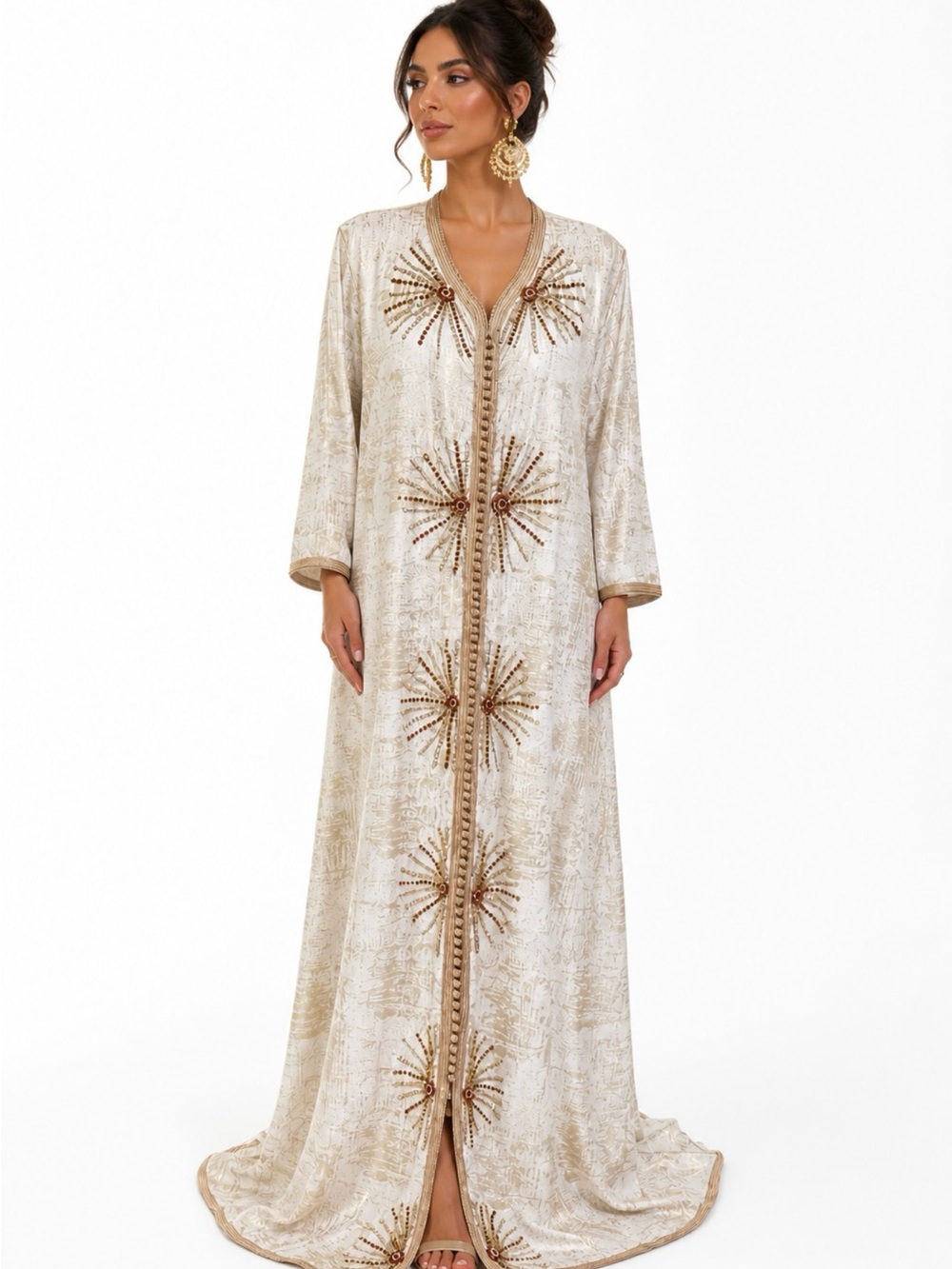 ✨ Vintage Moroccan Kaftan | Hand-Embellished Luxury ✨ - Picture 4 of 6
